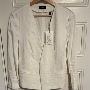 Theory Cream Open-Front Blazer Jacket